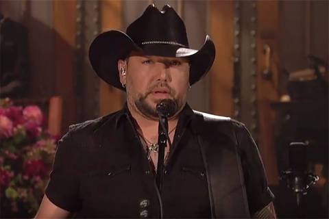 Jason Aldean speaks during "Saturday Night Live" on Saturday. (screengrab from " ...