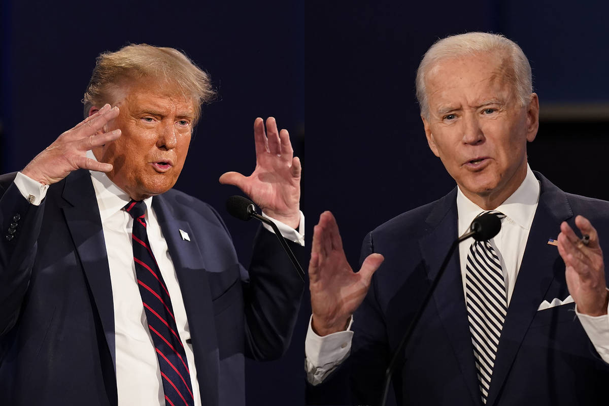 President Donald Trump, left, and former Vice President Joe Biden are seen during the first pre ...