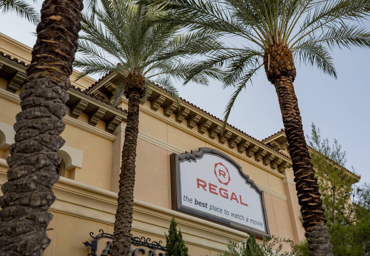 Regal Cinema 10 located in Green Valley Ranch is seen in Henderson on Sunday, Oct. 4, 2020. (El ...
