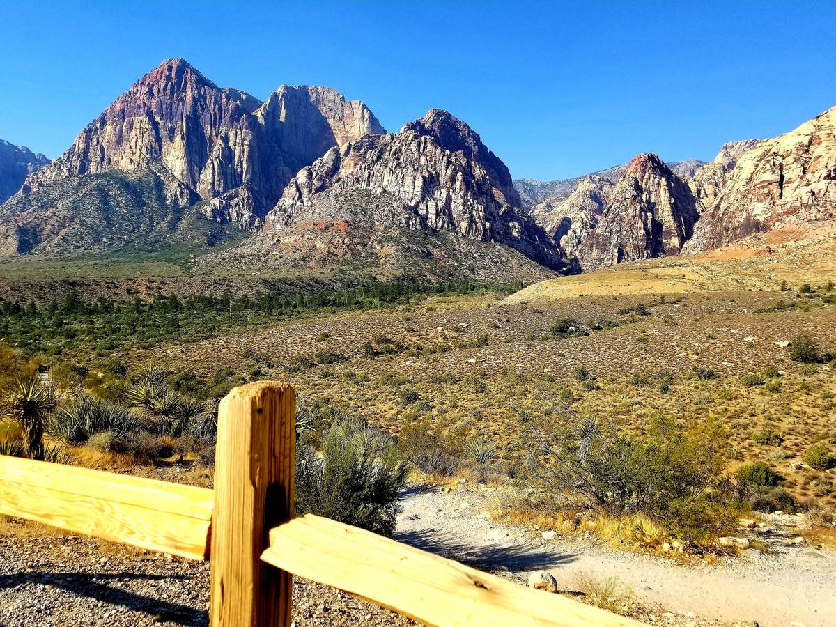 Stopping at Pine Creek parking lot is a must for spectacular views of the Spring Mountains. (Na ...