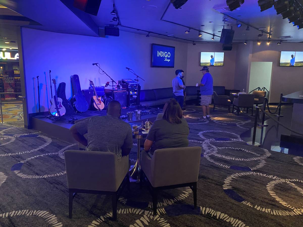 A look at the seating at Indigo lounge on Saturday, Aug. 8, 2020. (John Katsilometes/Las Vegas ...