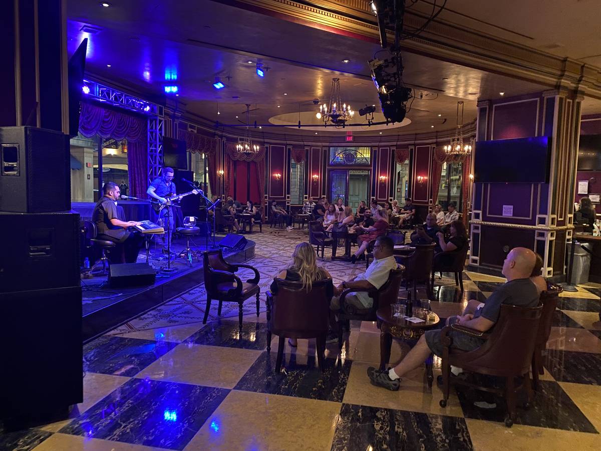 A look at the seating at Napoleon's at Paris Las Vegas on Saturday, Aug. 8, 2020. (John Katsilo ...