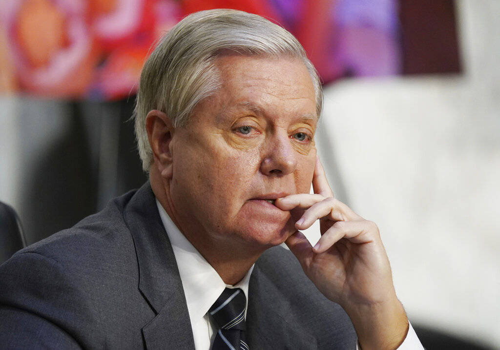 Sen. Lindsey Graham, R-S.C., listens during a confirmation hearing for Supreme Court nominee Am ...