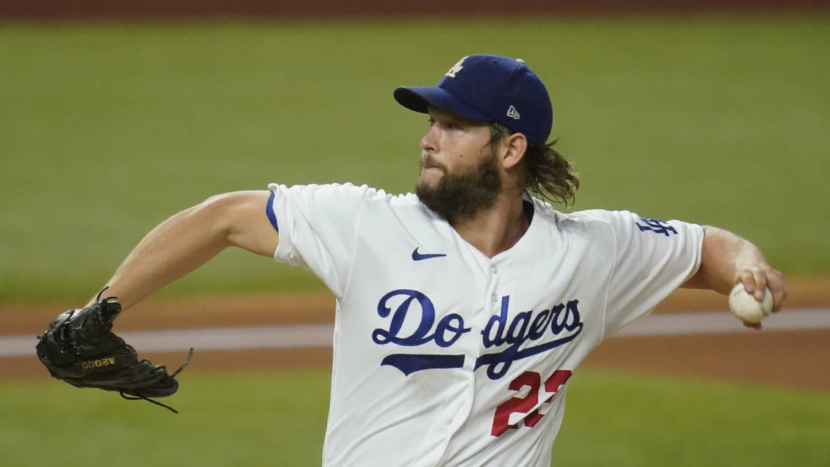 Los Angeles Dodgers pitcher Clayton Kershaw (22) in Game 2 of a baseball National League Divisi ...