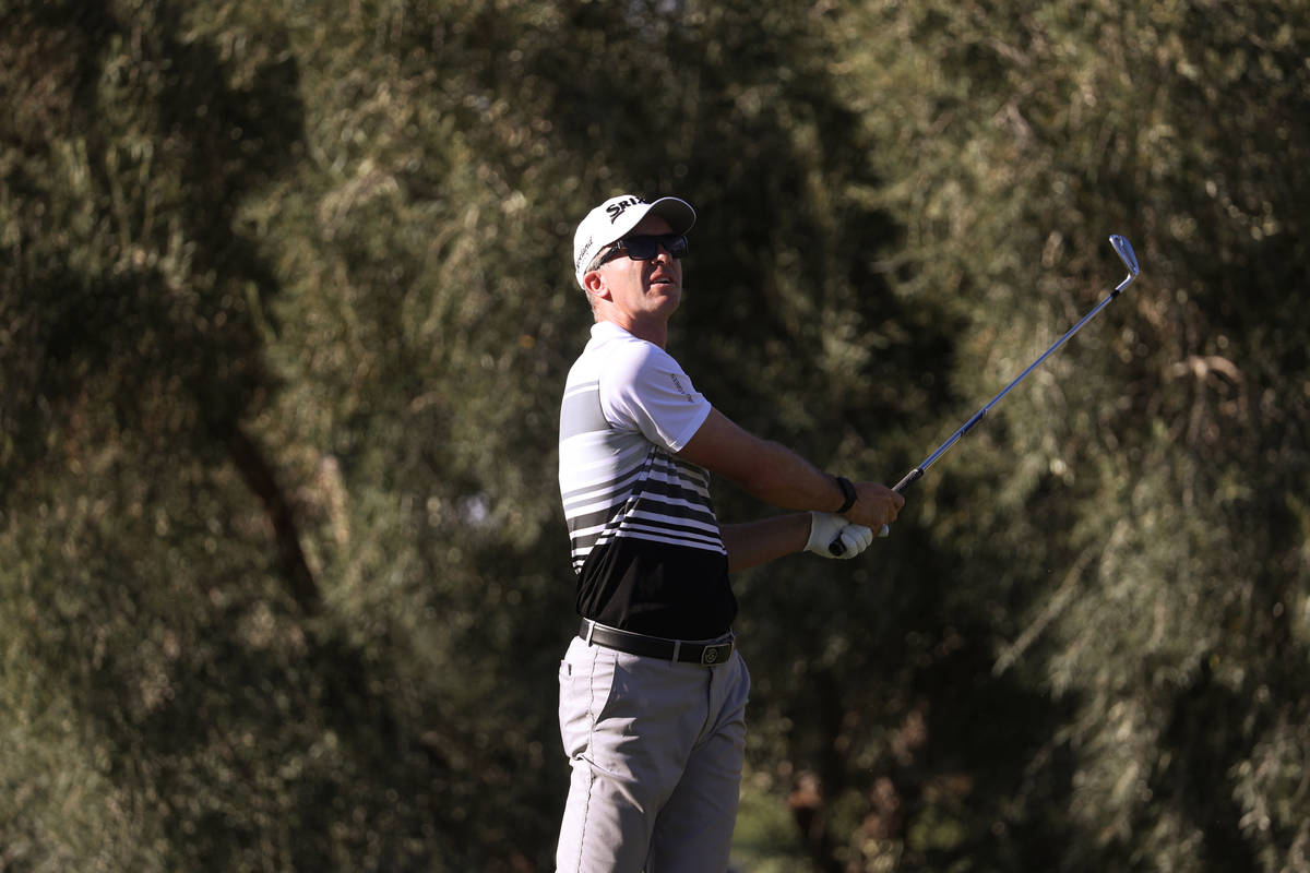 Martin Laird tees off at the 14th hole during round three of the 2020 Shriners Hospitals for Ch ...
