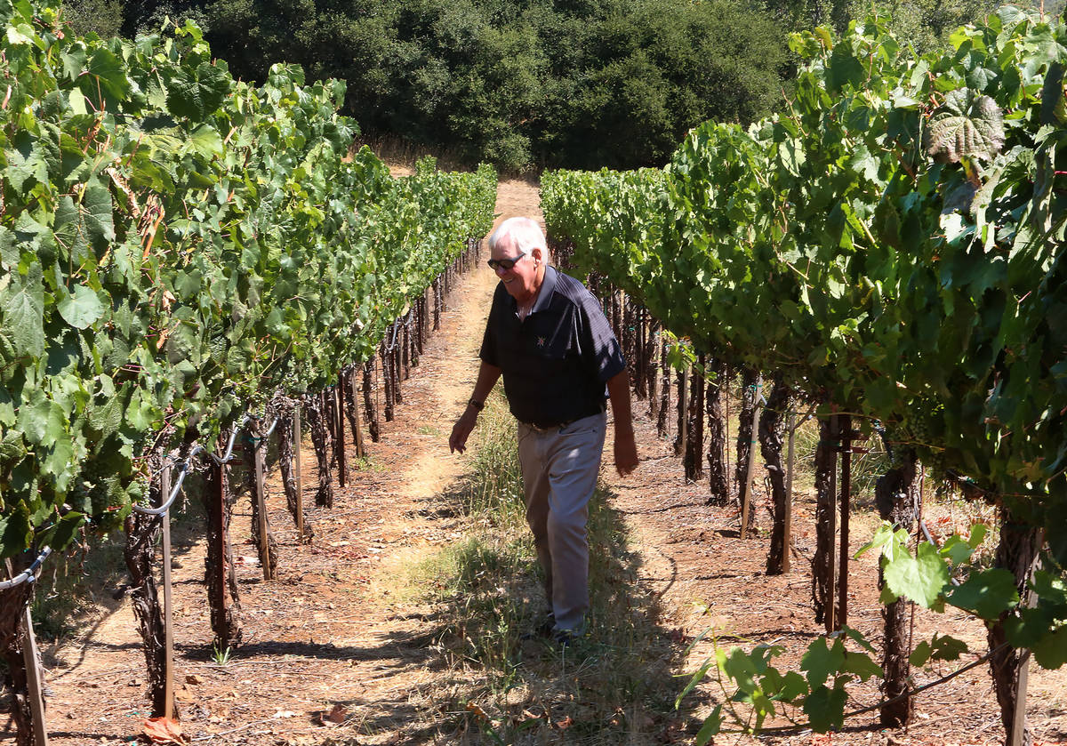 The Vegas Golden Knights owner Bill Foley at one of his Chalk Hill Estate vineyards in Healdsbu ...