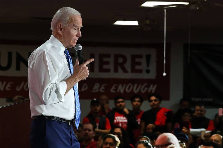 Former Vice President Joe Biden. (Bizuayehu Tesfaye/Las Vegas Review-Journal) @bizutesfaye