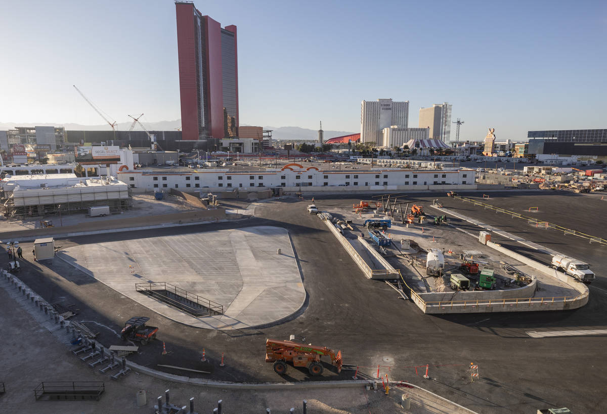 One of the underground people mover stations is seen under construction just north east the Las ...