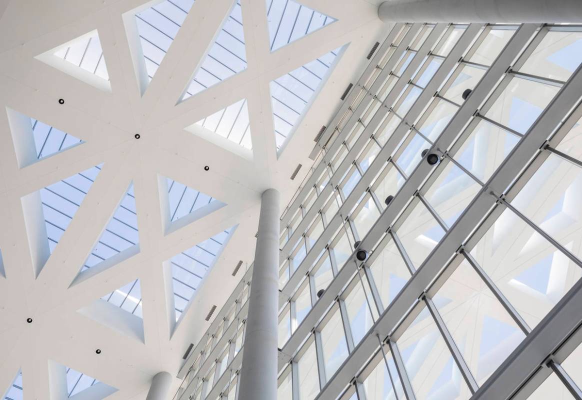 The ceiling of the Las Vegas Convention Center West HallÕs main entrance is seen during a ...
