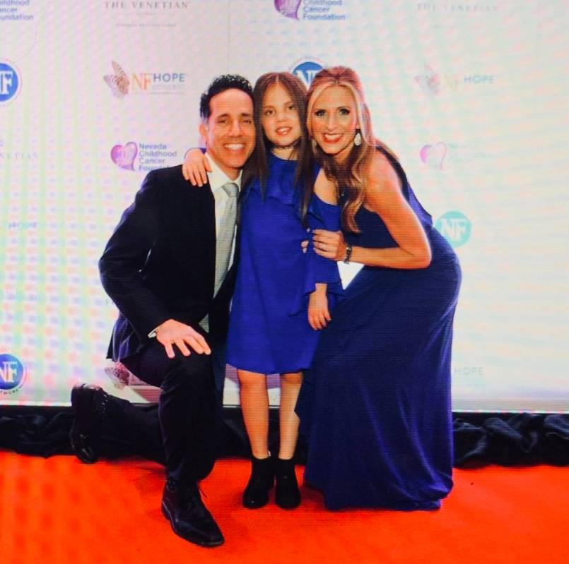 Jeff, Emma and Melody Leibow are shown on the red carpet before the eighth annual NF Hope Conce ...