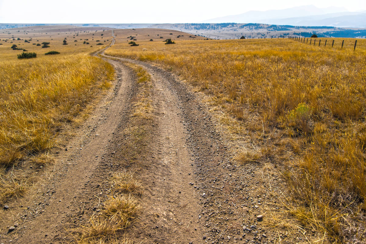 Winding dirt roads are scattered throughout the 30,000 acres at Rock Creek Cattle Company on Fr ...