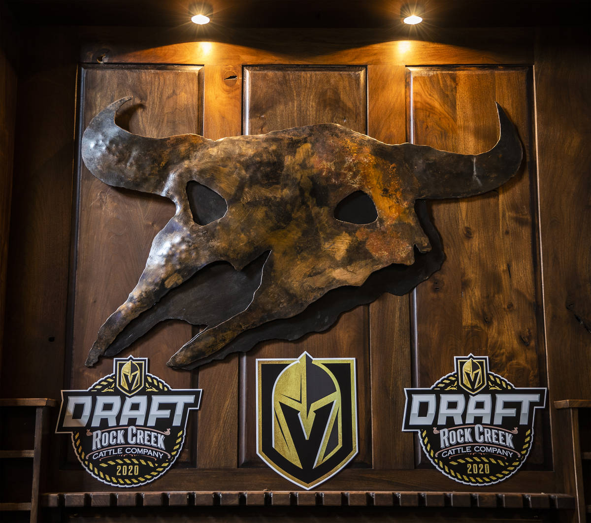 Signage for the Golden Knights NHL draft that took place at Rock Creek Cattle Company on Friday ...