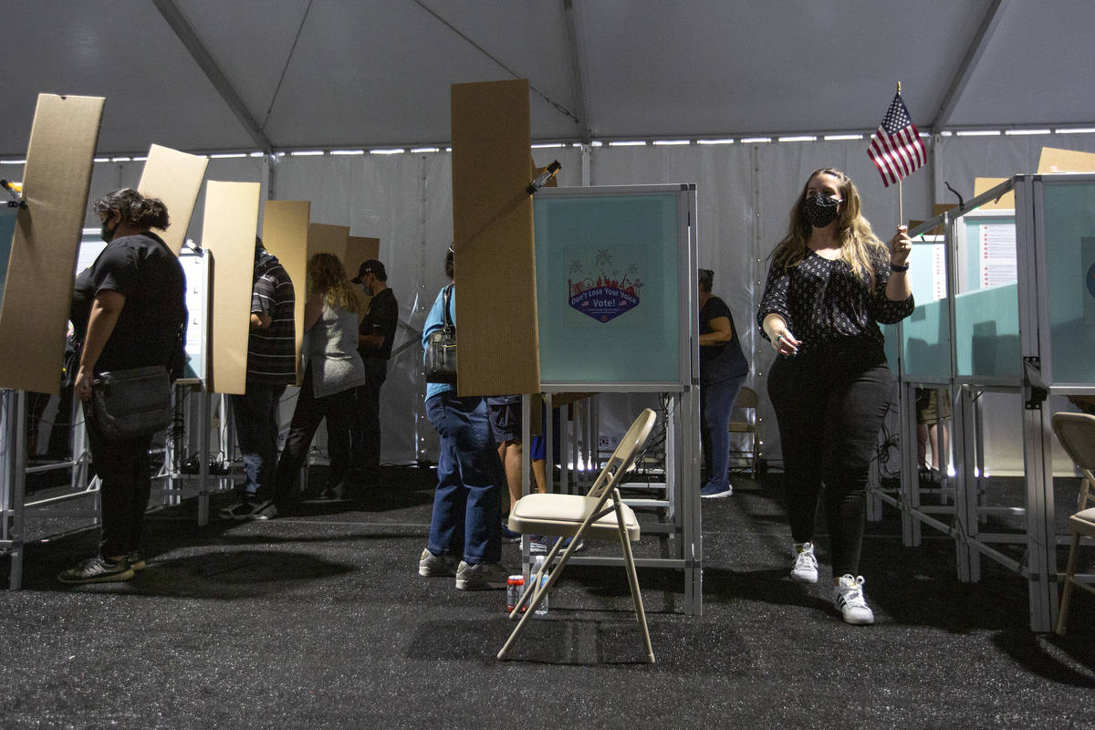 The Boulevard Mall early voting location is full with a line outside on Saturday, Oct. 17, 2020 ...