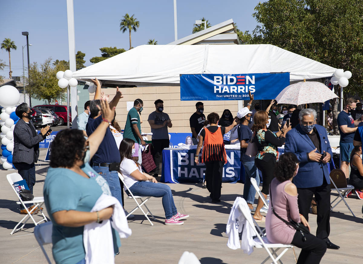 The crowd at a democratic event to promote early voting at the East Las Vegas Community Center ...
