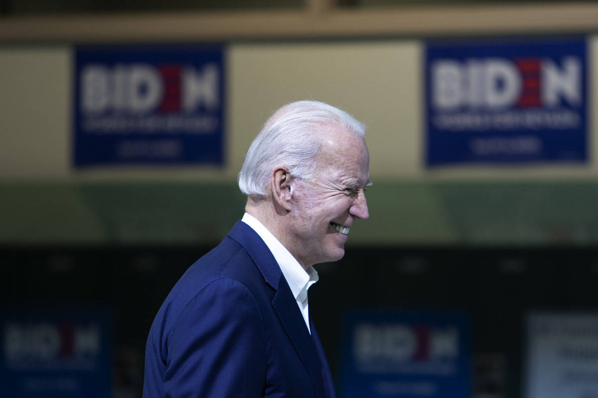 Presidential candidate Joe Biden. (Ellen Schmidt/Las Vegas Review-Journal) @ellenkschmidt_