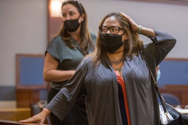 Co-defendant Malinda Mier looks to the door while in court during a preliminary hearing for the ...