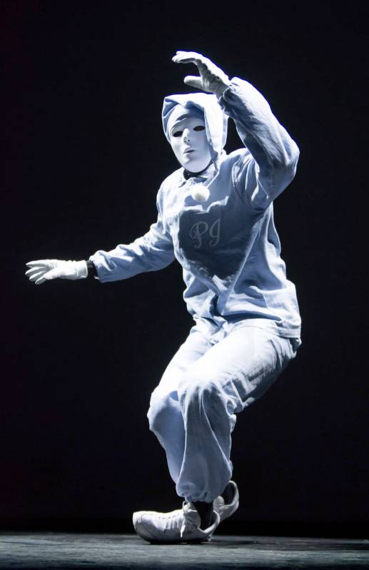 A cast member from the Jabbawockeez rehearse at the MGM Grand hotel-casino at 3799 Las Vegas Bl ...