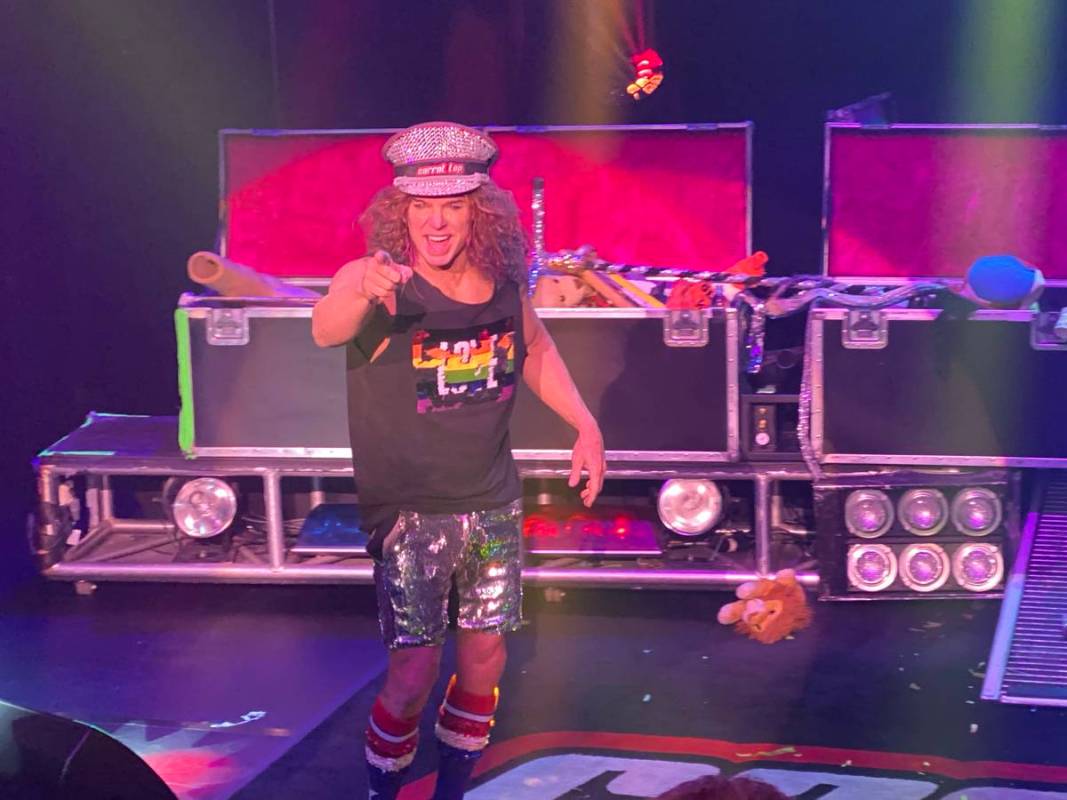 Carrot Top is shown performing at Luxor's Atrium Showroom on Thursday, Oct. 17, 2019. (John Kat ...