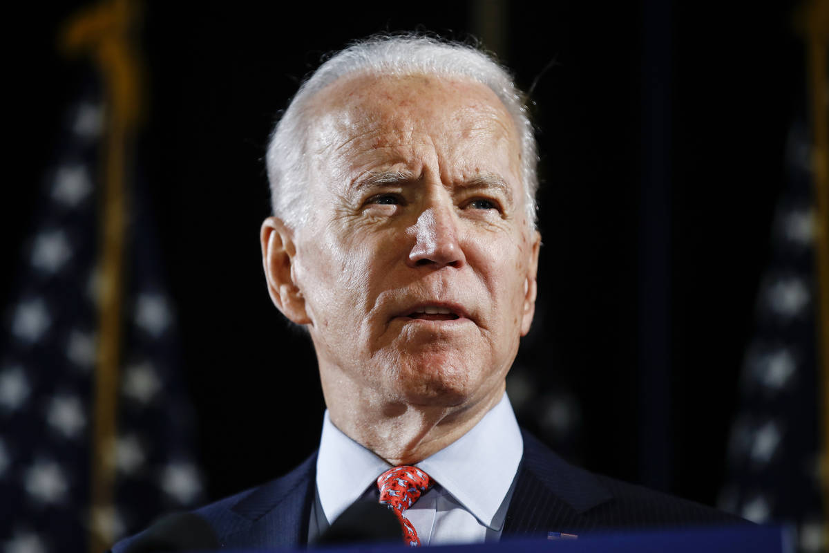 FILE - In this March 12, 2020, file photo, Democratic presidential candidate former Vice Presid ...