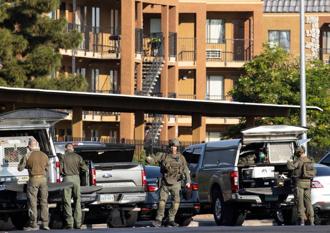 A Metro SWAT unit responded to a barricade situation at the The Suites at 4855 Boulder Highway, ...