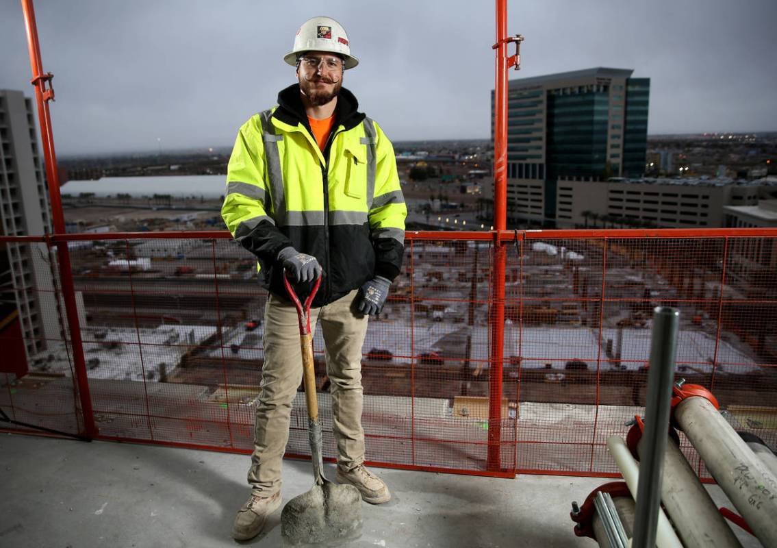 Concrete general foreman Trevor Lantham at the Circa construction site in downtown Las Vegas Bo ...