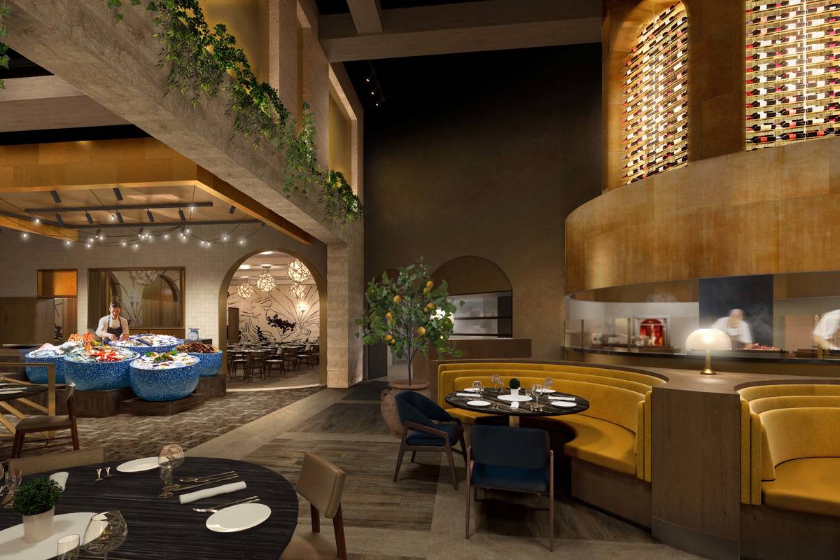 An artist's rendering of the bar area in Bobby Flay's Amalfi at Caesars Palace. (Olivia Jane De ...