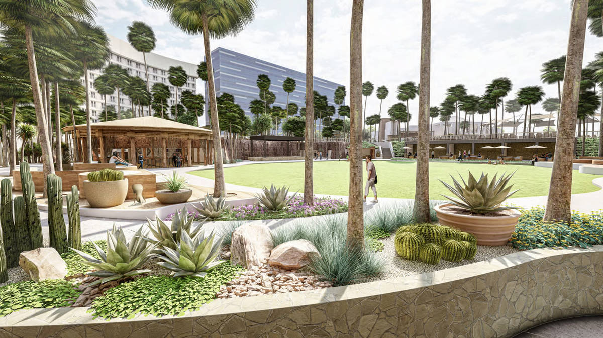 A rendering of the event lawn. (Courtesy, Virgin Hotels Las Vegas)