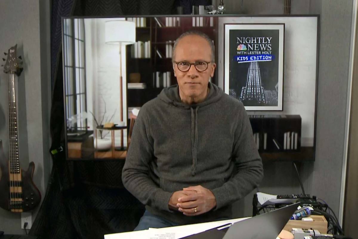 This image released by NBC shows Lester Holt, host of NBC's "Nightly News with Lester Holt ...
