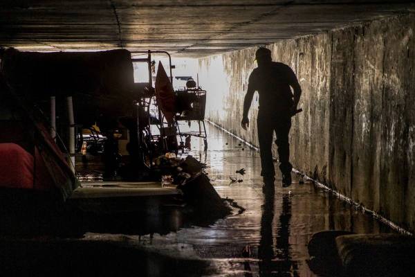Crossroads CEO Dave Marlon conducts a monthly trip into the flood control tunnels near the form ...