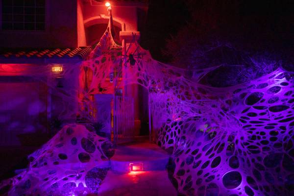The Garcia home is seen decorated for Halloween on Monday, Oct. 19, 2020, in Las Vegas. (Elizab ...