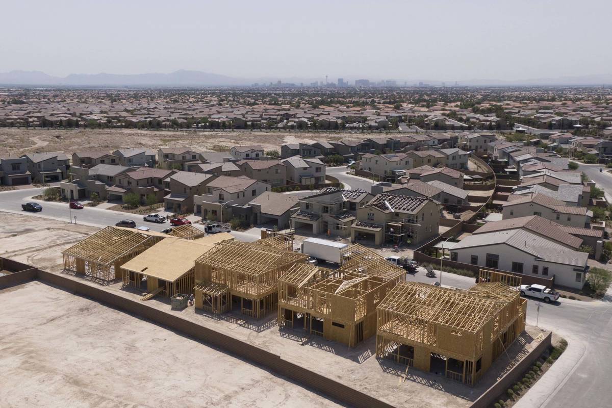 An aerial view of Larimar at The Villages at Tule Springs, a housing development near West Dorr ...