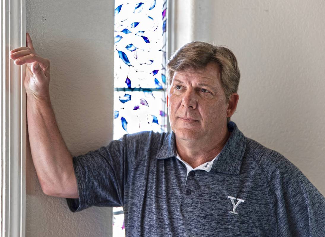 John Beckmann, a laid-off casino host, at his home on Tuesday, Aug. 4, 2020, in Las Vegas. (Ben ...