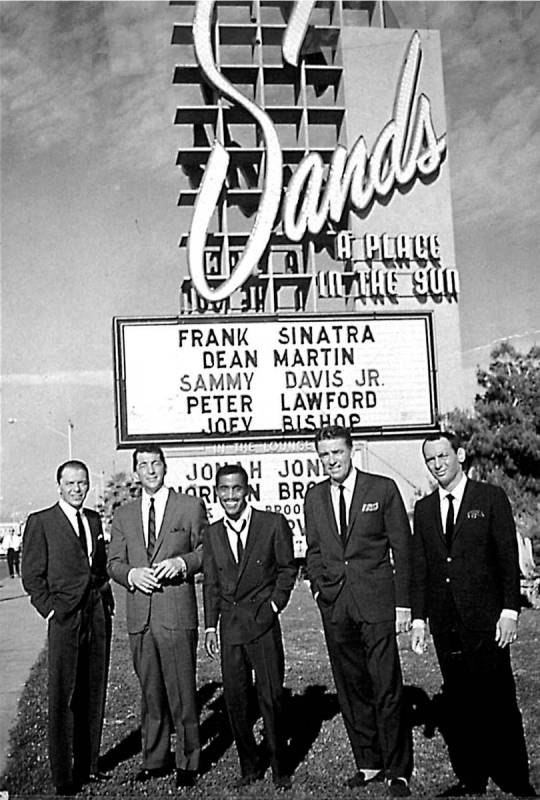 Members of the legendary "Rat Pack," from left, Frank Sinatra, Dean Martin, Sammy Davis Jr., Pe ...