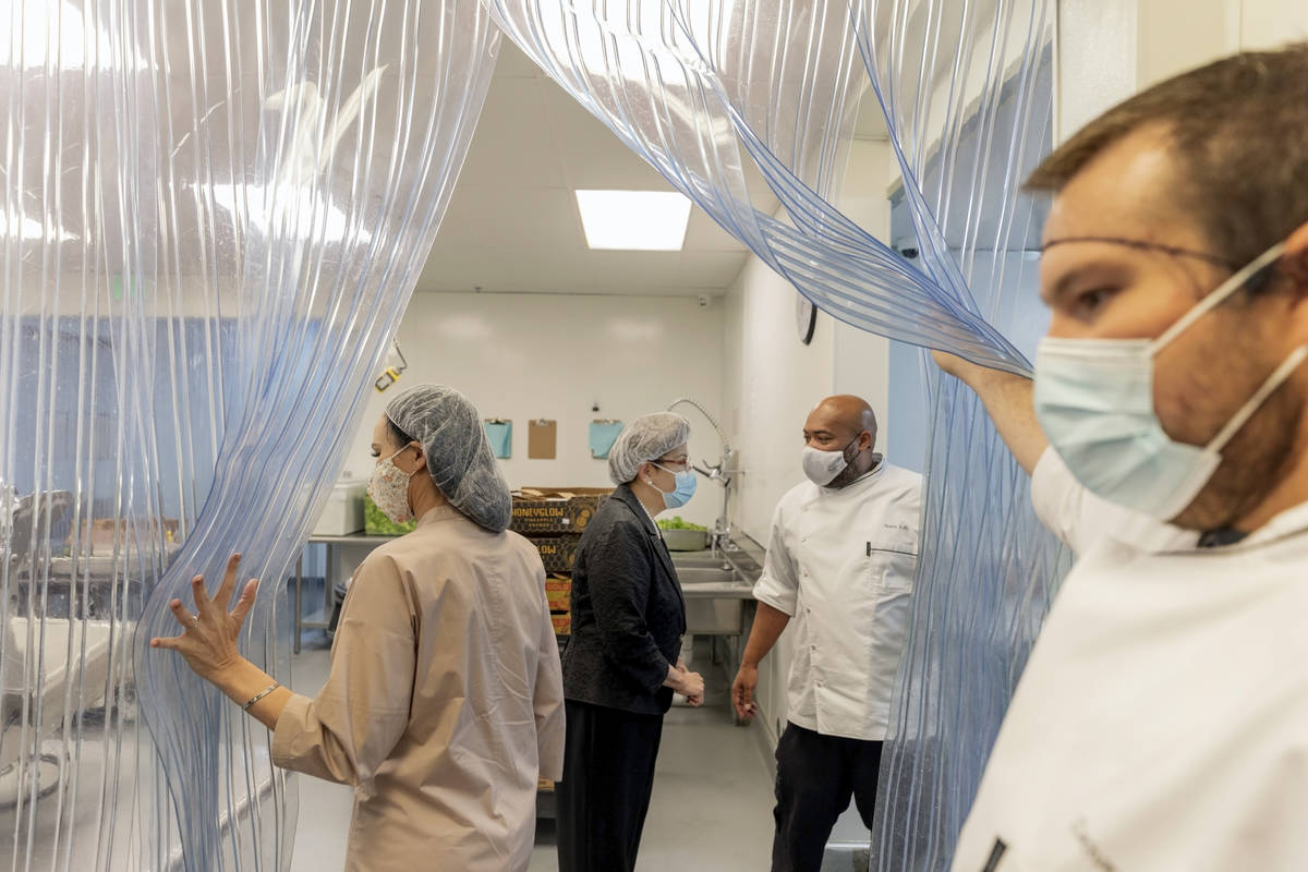 From left, Ideal Foods founder and owner Nikki Steven, U.S. Small Business Association Administ ...