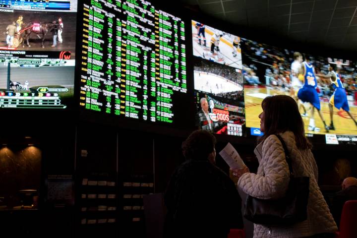 Race & Sports, the sportsbook at Palms, on Thursday, Nov. 21, 2019, in Las Vegas. (Ellen Sc ...