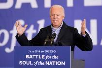 Democratic presidential candidate former Vice President Joe Biden speaks at a rally at Clevelan ...