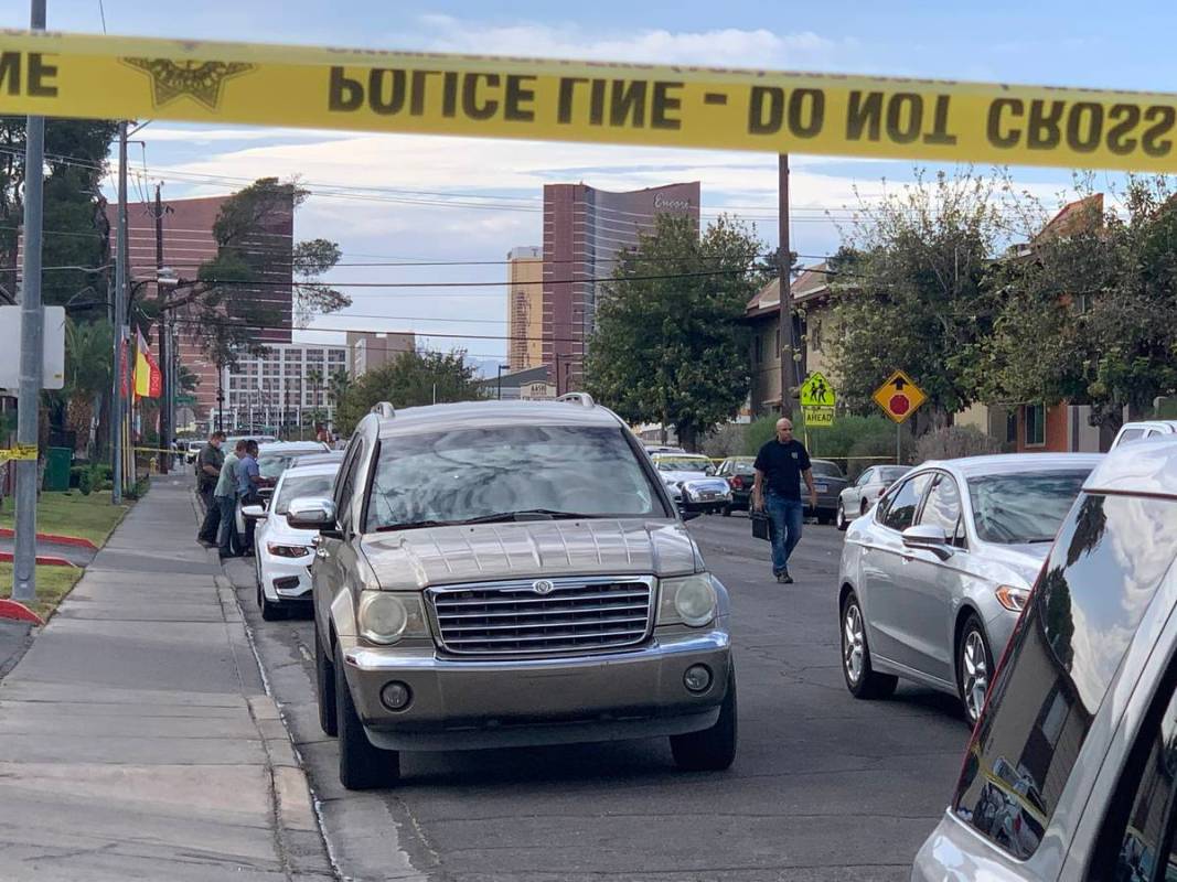 Las Vegas police investigate a double homicide involving two juveniles on the 1000 block of Sie ...