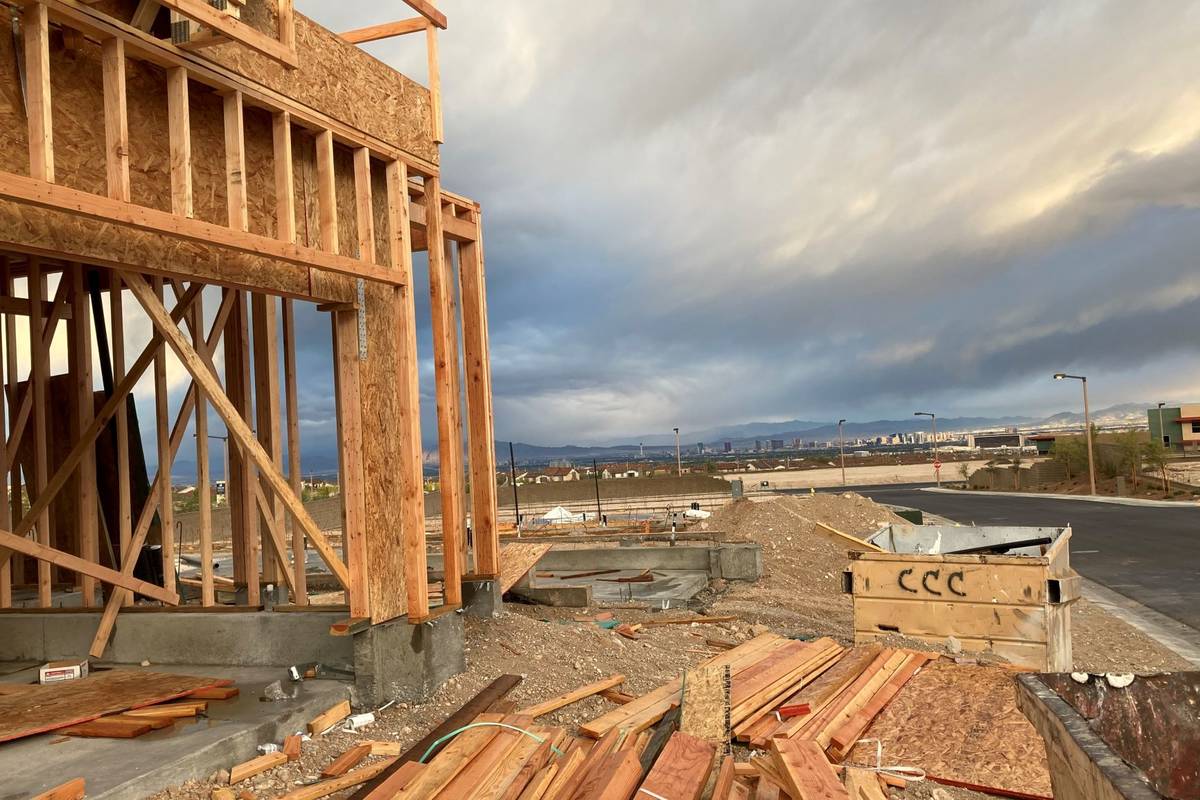 A construction site is seen in Las Vegas on Saturday, Nov. 7, 2020. (Eli Segall/Las Vegas Revie ...
