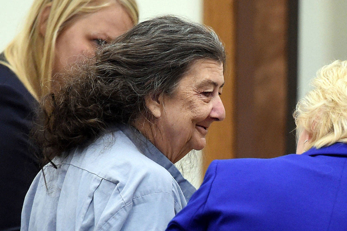 In this Sept. 8, 2014, file photo, Cathy Woods appears in Washoe District court in Reno, Nev. W ...