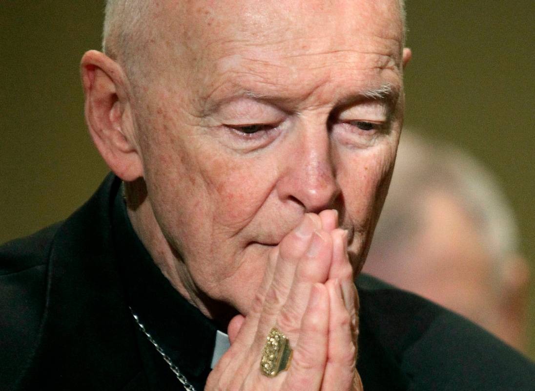 In this Nov. 14, 2011, file photo, Cardinal Theodore McCarrick prays during the United States C ...