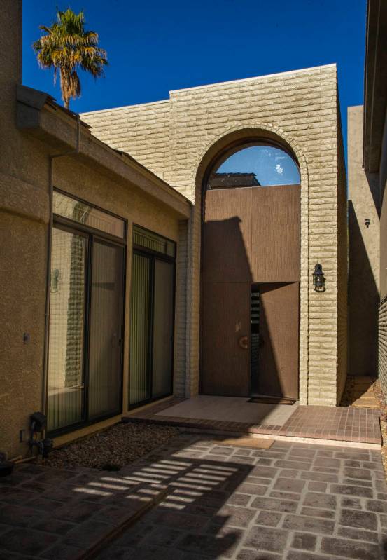 The metal front doors to keep the property secure during a tour of Lefty Rosenthal's former hom ...