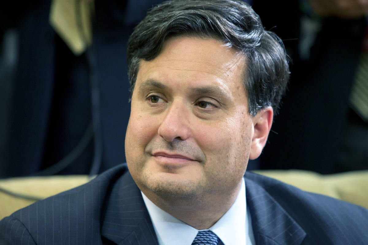 FILE - In this Wednesday, Oct. 22, 2014 file photo, Ebola coordinator Ron Klain listens as Pres ...