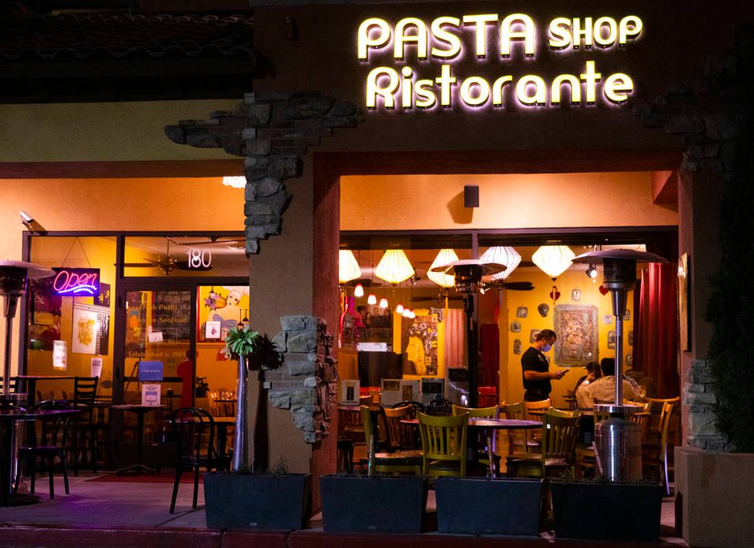Pasta Shop Ristorante in Henderson, Monday, Nov. 16, 2020. Restaurants are bracing for the poss ...