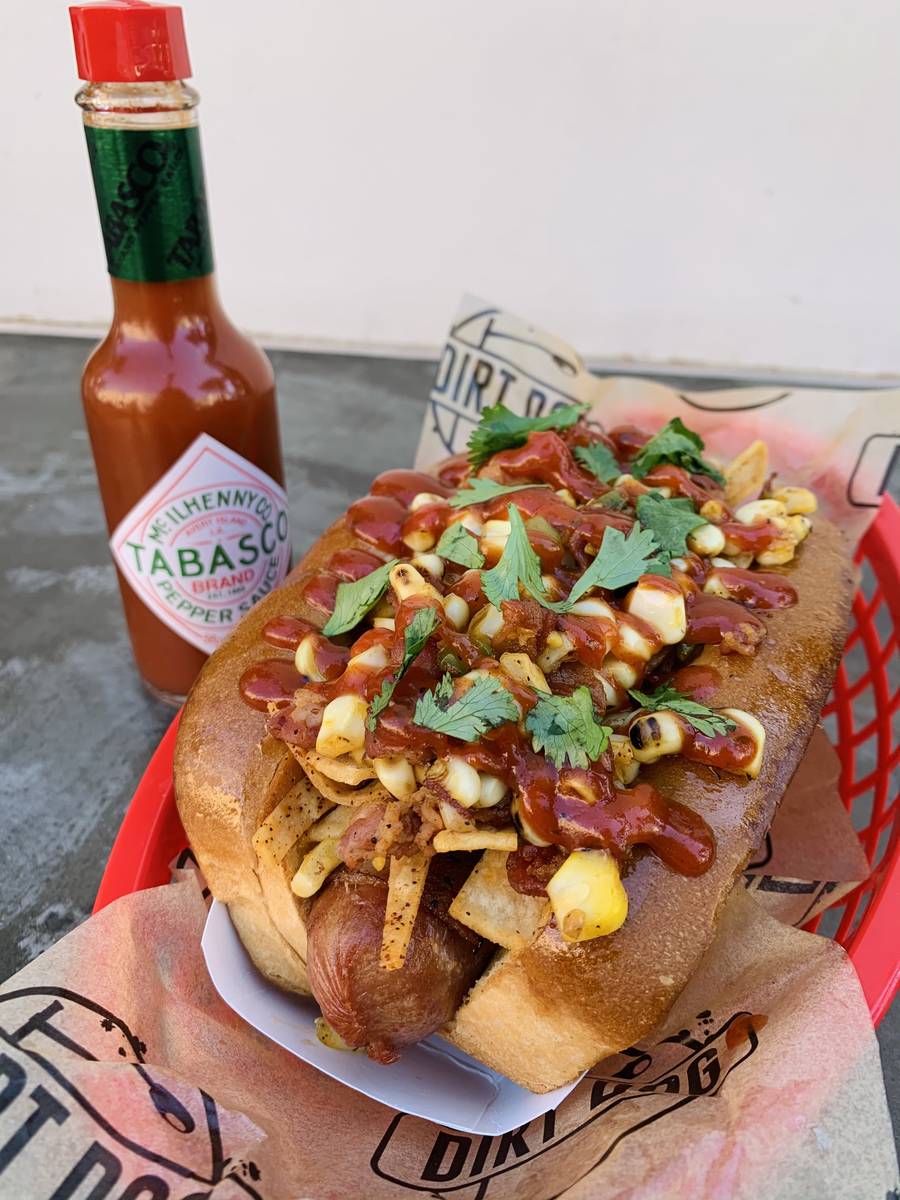 The Saucy Dog, made from a meal kit from Dirt Dog and Tabasco. (Dirt Dog)