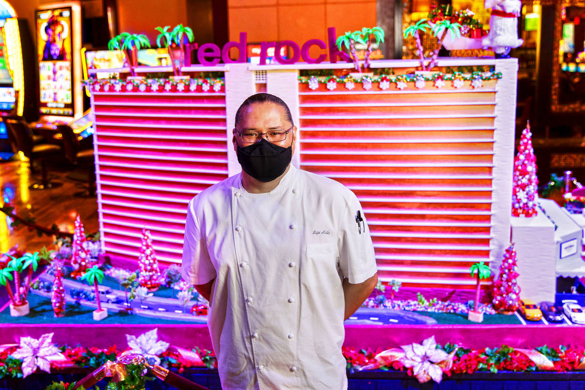 Executive property chef Lupe Avila designed the scale model of Red Rock Resort made of gingerbr ...