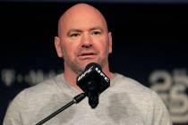 FILE - In this Nov. 2, 2018, file photo, UFC president Dana White speaks at a news conference i ...