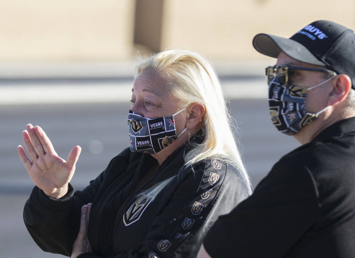 Jennifer Krause, left, a mother of Brandon Krause, who was killed in a Nov. 10 car crash, talks ...