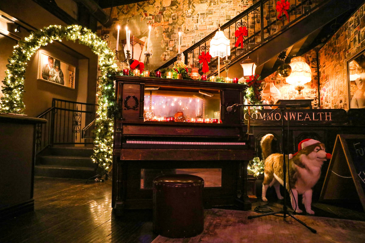 Decorations on display at Commonwealth in Downtown Las Vegas, Wednesday, Nov. 25, 2020. Corner ...