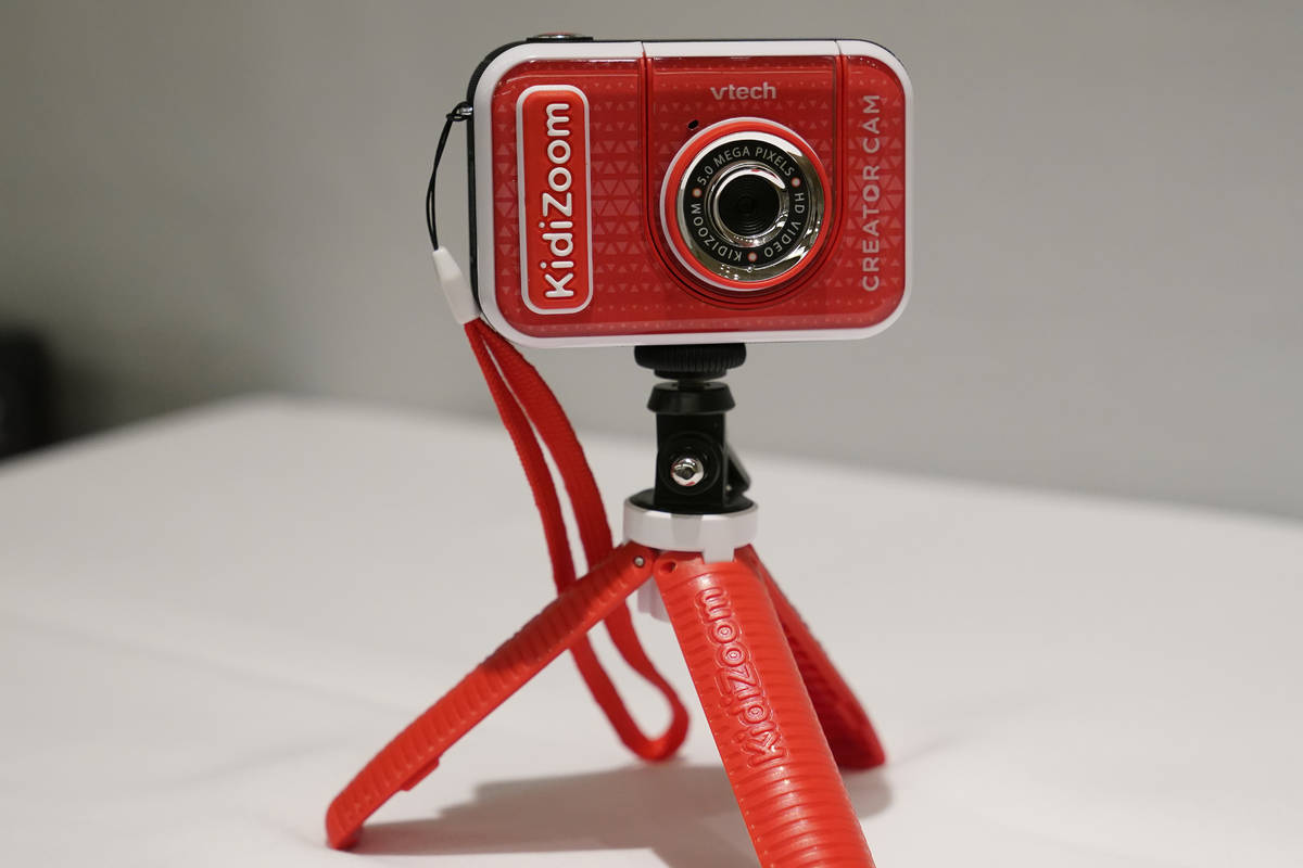 A KidiZoom Creator Cam by VTech is displayed at the Toy Fair, Thursday, Sept. 17, 2020, in New ...