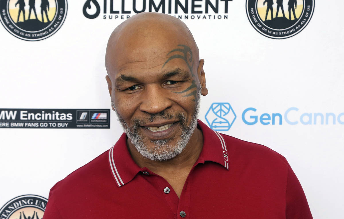 In this Aug. 2, 2019, file photo, Mike Tyson attends a celebrity golf tournament in Dana Point, ...